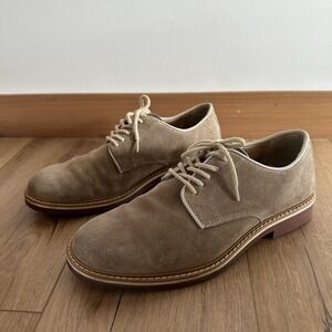 1901 Nordstrom‎ Buck  Suede Leather Beige Oxford Mens Dress Shoes 7 Lace